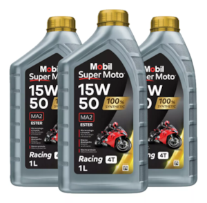 KIT 3 OLEO MOBIL 4T MX 15W50 SUPER MOTO 100% SINTÉTICO