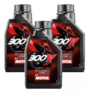 KIT 3 OLEO MOTUL 300V 4T 10W40 100% SINTETICO