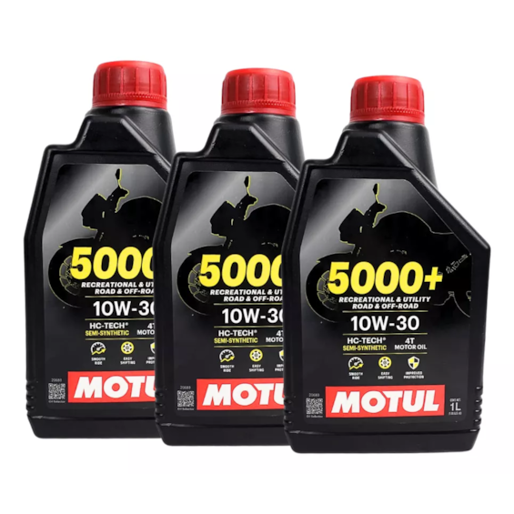 KIT 3 OLEO MOTUL 5000+ 4T 10W30 SJ SEMI SINTETICO 