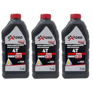 KIT 3 OLEO OXFORD 4T 20W50 MINERAL  KIT 3 OLEO OXFORD 4T 20W50 MINERAL