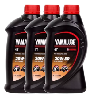KIT 3 OLEO YAMALUBE 4T 20W50 MINERAL