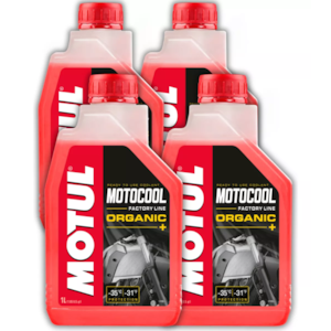 KIT 4  ADITIVO RADIADOR MOTUL MOTOCOOL FACTORY LINE ORGANIC (VERMELHO)