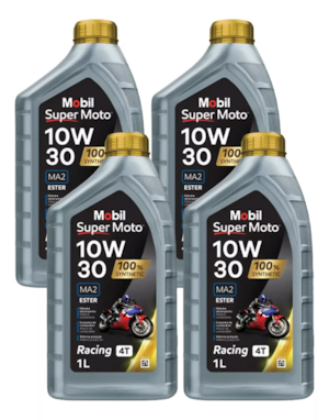 KIT 4 OLEO MOBIL 4T MX 10W30 SUPER MOTO 100% SINTÉTICO