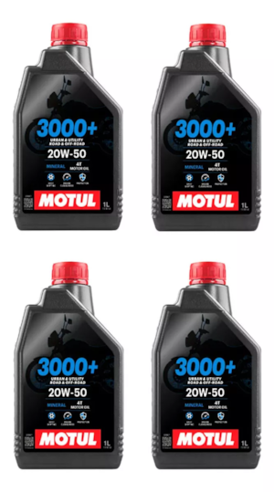 KIT 4 OLEO MOTUL 3000 4T 20W50 MINERAL