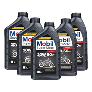 KIT 5 OLEO MOBIL 4T 20W50 MINERAL LITRO