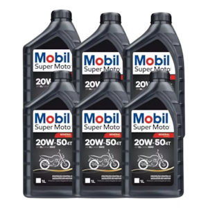 KIT 6 OLEO MOBIL 4T 20W50 MINERAL LITRO