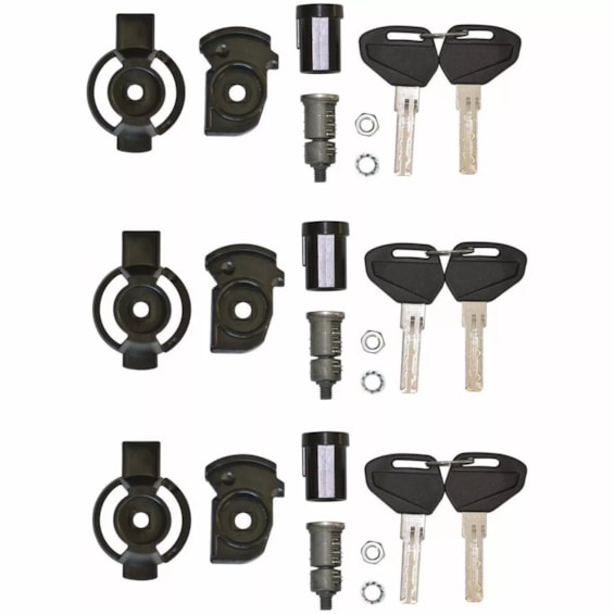 Kit Fechadura SL 103 (3 Jogos Miolo de Chaves) Baus Importados Givi