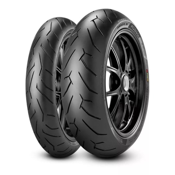 Kit PAR Pneu Pirelli Diablo Rosso II 100-80-17 + 130-70-17  CBX 250 Twister Fazer 250 GS 500 Ninja 2