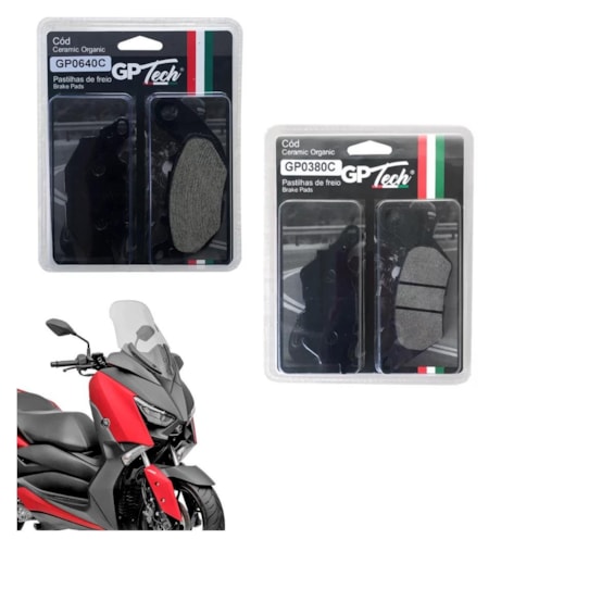 Kit Pastilha Freio GP TECH Yamaha XMAX 250 2019- Dianteira / Traseira 