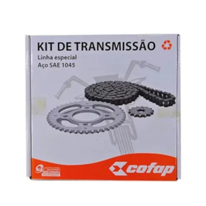 KIT TRANSMISSÃO RELAÇÃO COFAP FAZER 250 2018 EM DIANTE COM RETENTOR (420005)