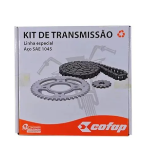 KIT TRANSMISSÃO RELAÇÃO COFAP FAZER 250 2018 EM DIANTE COM RETENTOR (420005)
