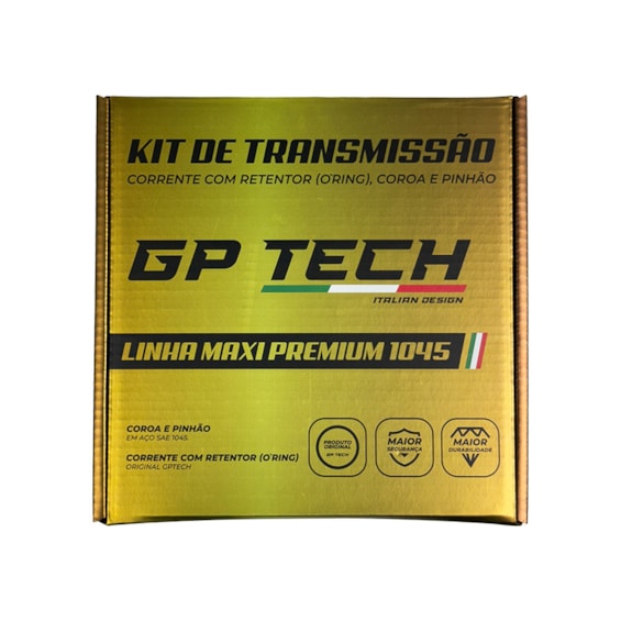 KIT TRANSMISSÃO RELAÇÃO GP TECH FAZER 250 2018- FZ250 C/ RETENTOR (C-46 P-15T 428HO-136L)