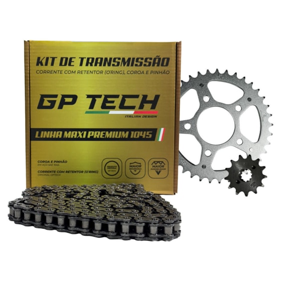 KIT TRANSMISSÃO RELAÇÃO GP TECH TITAN 160 / FAN 160 C/ RETENTOR