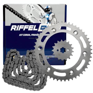 KIT TRANSMISSÃO RELAÇÃO RIFFEL BROS 150 C/ CORRENTE KMC S/ RETENTOR