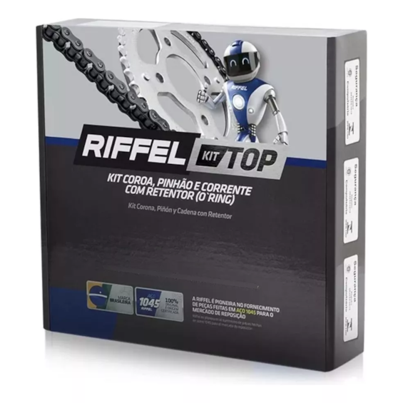KIT TRANSMISSÃO RELAÇÃO RIFFEL CB 300F TWISTER 23-26 C/ RETENTOR (C-38 P-14 520H-110L) TOP