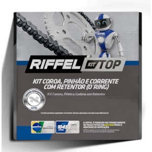 KIT TRANSMISSÃO RELAÇÃO RIFFEL FACTOR 150 25-26 FAZER 150 25- C/ RETENTOR (C-41 P-14 428HO-126L) TOP