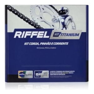 KIT TRANSMISSÃO RELAÇÃO RIFFEL FALCON 400I 12-15 S/ RETENTOR (C-40 P-15 520H-106L) TITANIUM