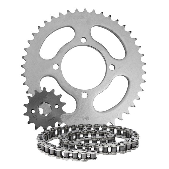 KIT TRANSMISSÃO RELAÇÃO RIFFEL XTZ 250 LANDER 06-08  S/ RETENTOR (C-46 P-15 428H-130L) TITANIUM