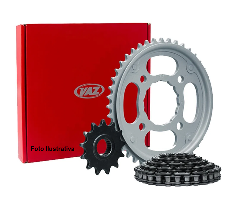 Kit Transmissão Relação VAZ POP 110 2016- S/ Retentor - Paulinho Motos