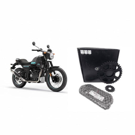 KIT TRANSMISSÃO RELAÇÃO VAZ ROYAL HIMALAYAN 411 2016-  SCRAM 411 2022- C/ RETENTOR