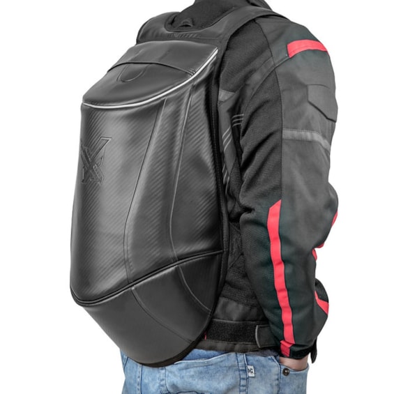 MOCHILA MAX RACING MOTO SPORT DRAGON CARBONO PRETA