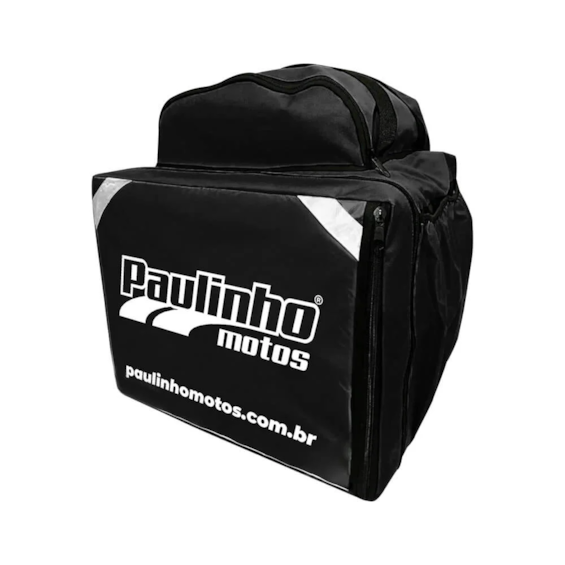 MOCHILA PIZZA ISOBAG 45L CEK PRETA OU VERMELHA ( COM BOLSÃO ) LOGO PAULINHO MOTOS