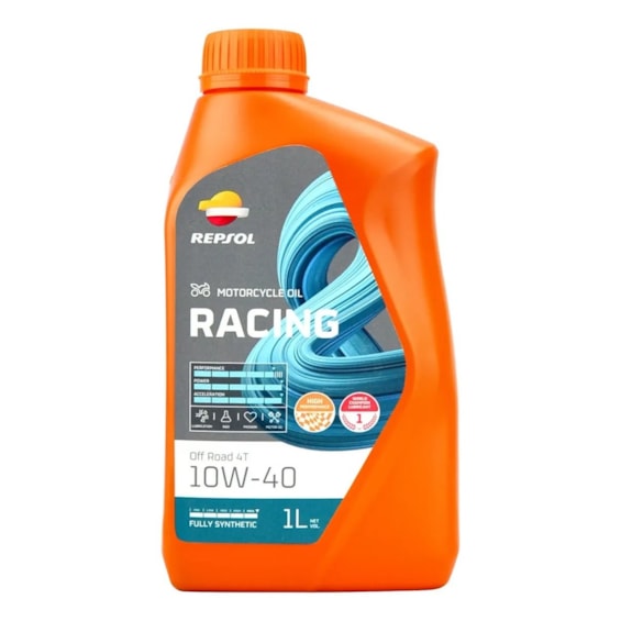 OLEO REPSOL RACING 4T 10W40 OFF ROAD SINTETICO 1 LITRO