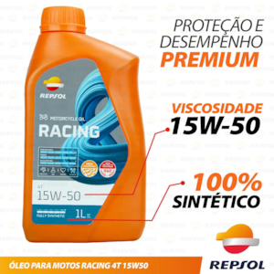 OLEO REPSOL RACING 4T 15W50 SINTETICO 1 LITRO