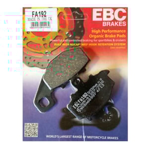 Pastilha Freio EBC FA192 Kawasaki Traseira ER6N 09/10 / EX 650 Ninja / ZX1000 Ninja 14/15 / ZX6R 07/