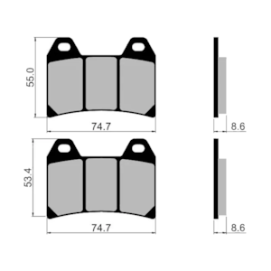 Pastilha Freio Fischer FJ1760M Ducati Monster 620 02-04/ Monster 696 08-14/ Monster 1100 09-14/ MV A