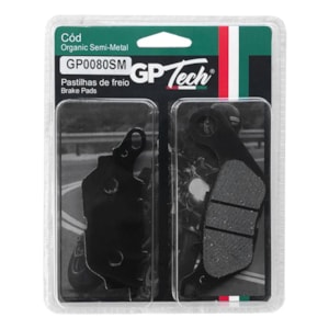 Pastilha Freio GP TECH 0080SM (D) Factor 125 / CRYPTON 115 / Fazer 150 / (T) NMAX 160 