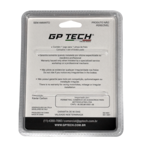 PASTILHA FREIO GP TECH 0440KC SH 300 / SH 150 / PCX 150 ABS 2019