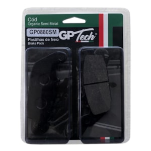 Pastilha Freio GP TECH 0880SM (T) Haojue Chopper Road 150 2018 / Dafra Apache 200 