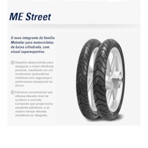 PNEU METZELER ME STREET 2.75-18 (80-100-18) 42P TL CG125 / TITAN125 / YBR125 / YES