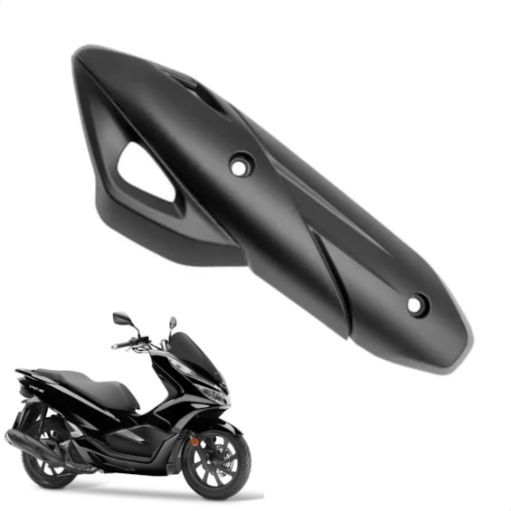 PROTETOR ESCAPAMENTO PCX 150 19-22 PRETO (PLASMOTO)