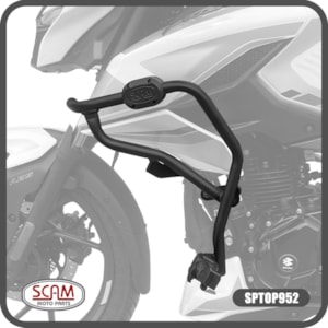 PROTETOR MOTOR E CARENAGEM SCAM BAJAJ PULSAR N 150 2026- C/ PEDALEIRA PRETO