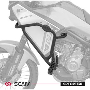 PROTETOR MOTOR E CARENAGEM SCAM CFMOTO IBEX 450 2026 C/ PEDALEIRA PRETO