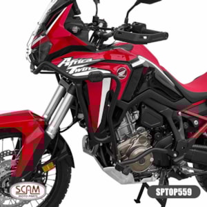 Protetor Motor e Carenagem SCAM Honda CRF 1100L Africa TWIN 2021 em Diante Preto C/ Pedaleira