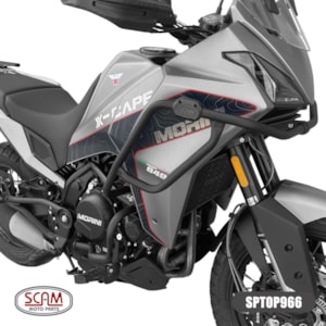 PROTETOR MOTOR E CARENAGEM SCAM MOTO MORINI X-CAPE 650 2025- C/ PEDALEIRA PRETO