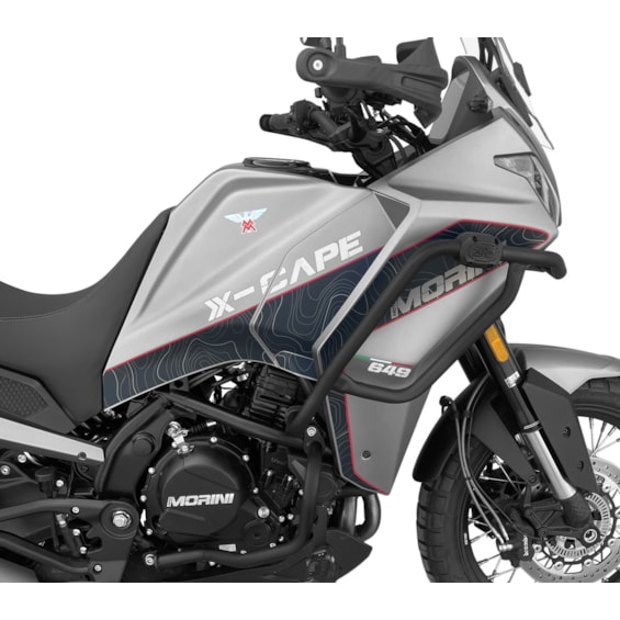 PROTETOR MOTOR E CARENAGEM SCAM MOTO MORINI X-CAPE 650 2025- C/ PEDALEIRA PRETO