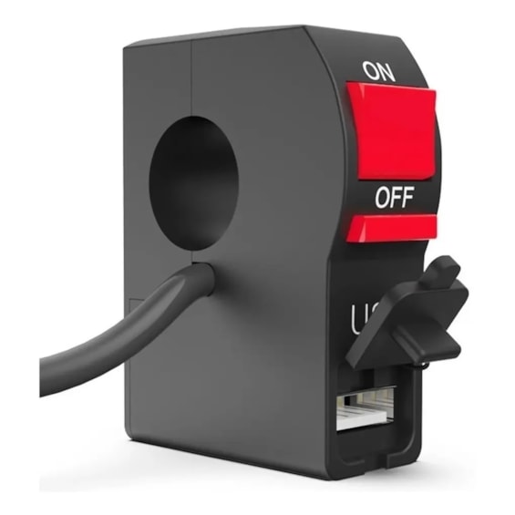 PUNHO PARTIDA MOTO COM ENTRADA USB UNIVERSAL (TOMATE) 2898