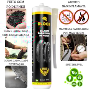 REPARADOR VEDANTE VACINA P/ PNEUS (LARANJA) BLOCK LUB 300ML