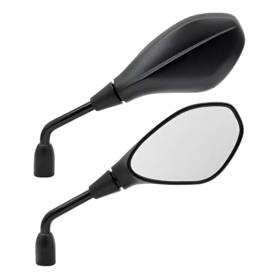 RETROVISOR BMW GS 650 PRETO DIREITO ROSCA YAMAHA (RVG) LENTE PLANA