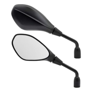 RETROVISOR BMW GS 650 PRETO ESQUERDO ROSCA HONDA (RVG) LENTE PLANA