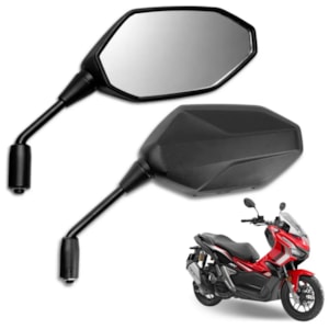 RETROVISOR DESIGN ADV 150 2021-2024 HASTE LENTE CONVEXA PRATA