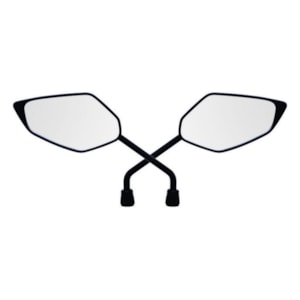 RETROVISOR DESIGN FAZER / LANDER 250 06-17 LENTE PLANA PRATA Y/D