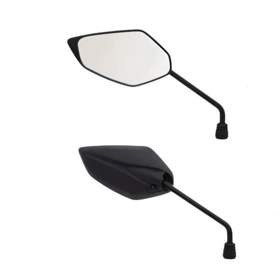 RETROVISOR FAZER 250 / LANDER 250 HASTE PRETA LENTE PRATA LADO ESQ. (3