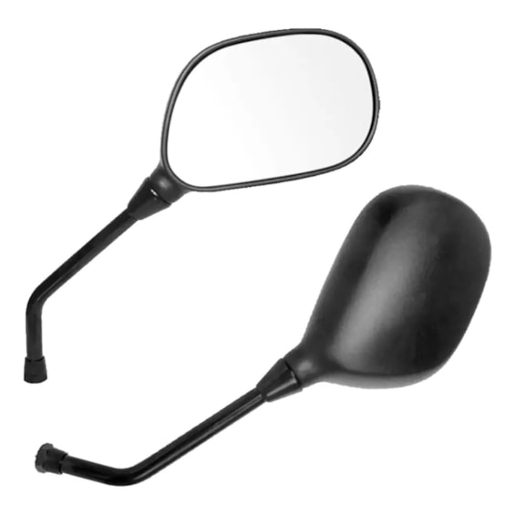 RETROVISOR FAZER 250 / LANDER 250 HASTE PRETA LENTE PRATA LADO ESQ. (3