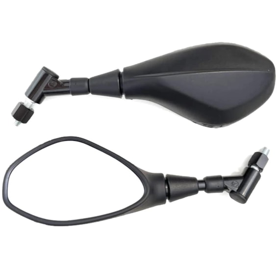 RETROVISOR GVS CB 300 GIRO 360 PRETO LENTE CONVEXA FUME PAR