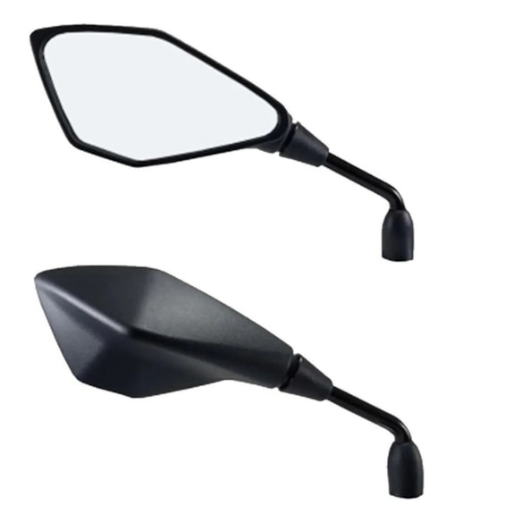 RETROVISOR KAWASAKI Z400 VERSAO COMBATE LENTE PLANA PRATA (GVS)